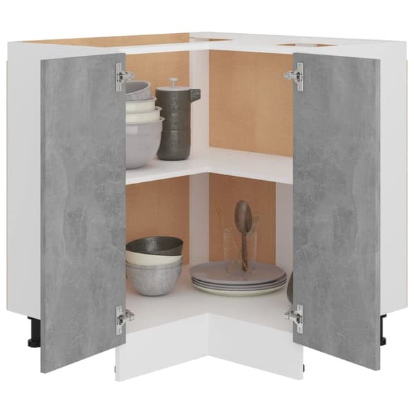 Hjørneunderskab 75,5x75,5x81,5 cm spånplade betongrå - Hjørneskab - Hjørneskabe - Home & Living