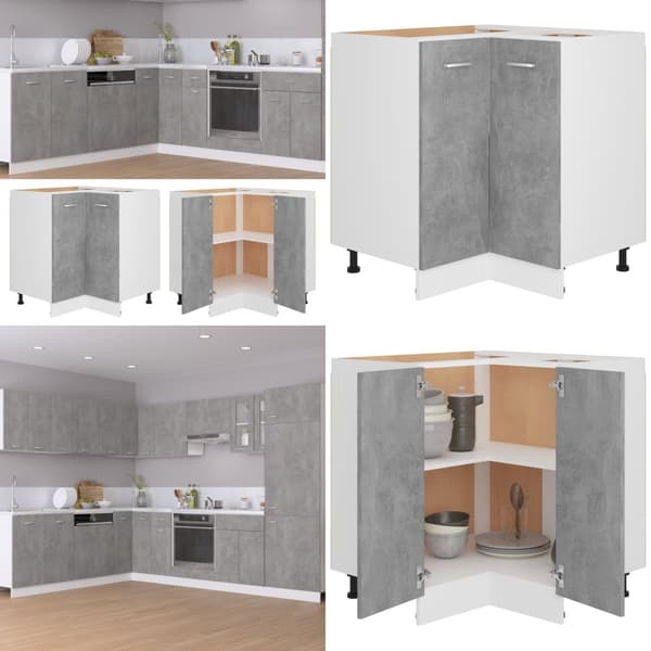 Hjørneunderskab 75,5x75,5x81,5 cm spånplade betongrå - Hjørneskab - Hjørneskabe - Home & Living