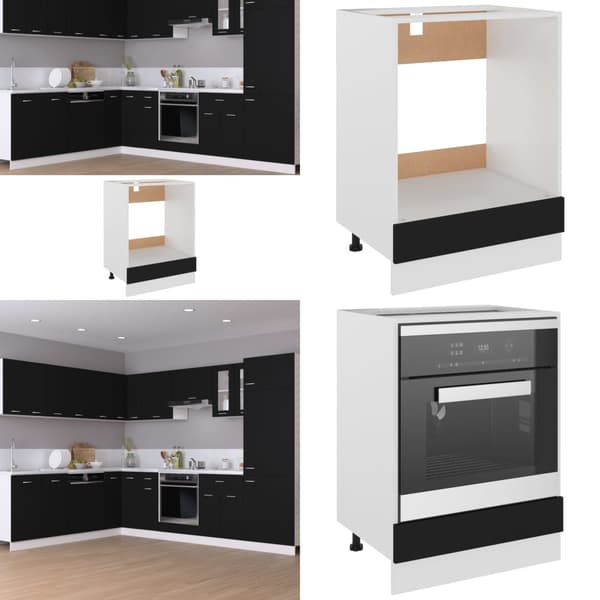 Köksskåp för ugn svart 60x46x81,5 cm konstruerat trä - Köksskåp - Skåp - Home & Living