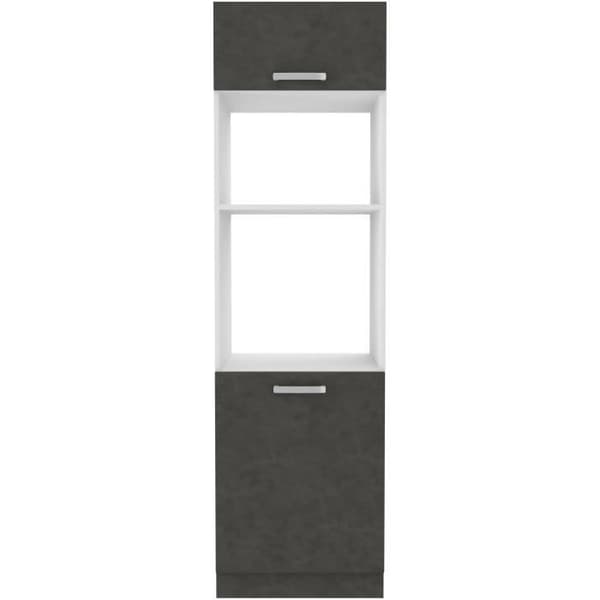 Ugnspelarskåp med 2 gångjärnsdörrar - Grå - L 60 x D 57 x H 210 cm - LASSEN