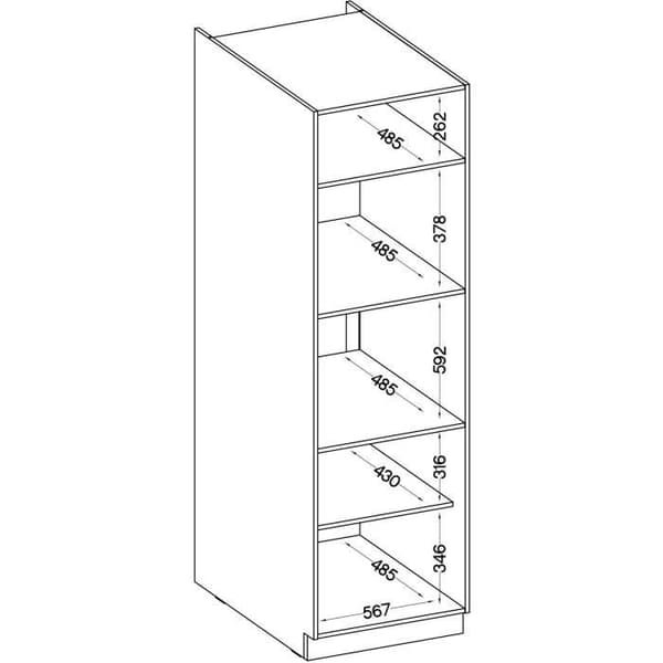 Ugnspelarskåp med 2 gångjärnsdörrar - Grå - L 60 x D 57 x H 210 cm - LASSEN