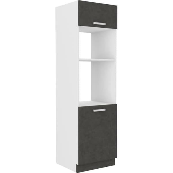 Ugnspelarskåp med 2 gångjärnsdörrar - Grå - L 60 x D 57 x H 210 cm - LASSEN