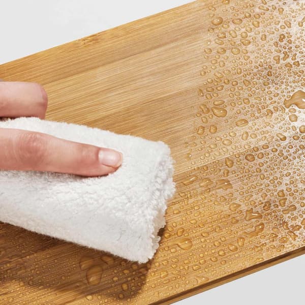 Rootz 2-delt krydderihylde - Køkkenhylde - Opbevaringshylder - Bambus og metal - Tea Station Organizer - Udvid lagerplads - Pænt skrivebord - 29,7 cm