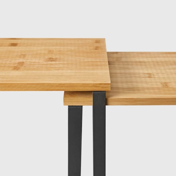 Rootz 2-delt krydderihylde - Køkkenhylde - Opbevaringshylder - Bambus og metal - Tea Station Organizer - Udvid lagerplads - Pænt skrivebord - 29,7 cm