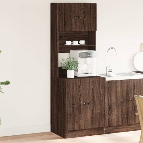 vidaXL Keittiön kaappi ruskea tammi 60x50x180 cm tekninen puu