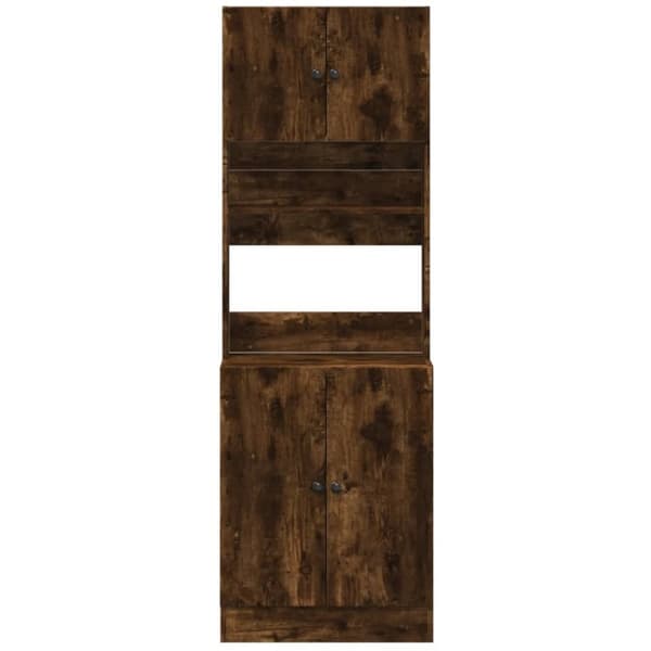 vidaXL Keittiökaappi savutammi 60x50x180 cm tekninen puu