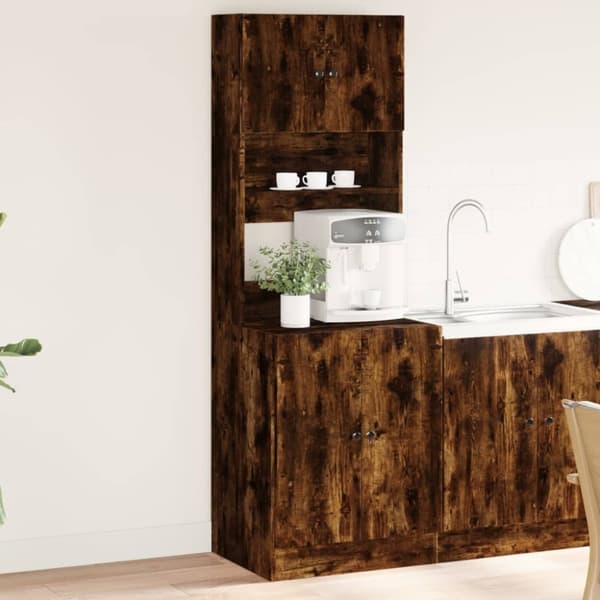 vidaXL Keittiökaappi savutammi 60x50x180 cm tekninen puu