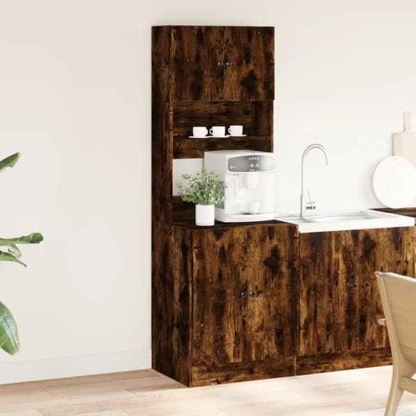 vidaXL Keittiökaappi savutammi 60x50x180 cm tekninen puu