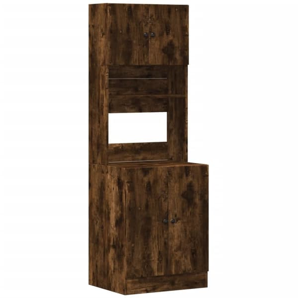 vidaXL Keittiökaappi savutammi 60x50x180 cm tekninen puu