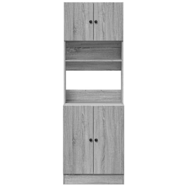 vidaXL Keittiön kaappi harmaa Sonoma 60x50x180 cm tekninen puu