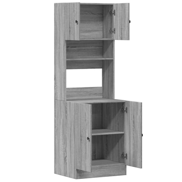 vidaXL Keittiön kaappi harmaa Sonoma 60x50x180 cm tekninen puu