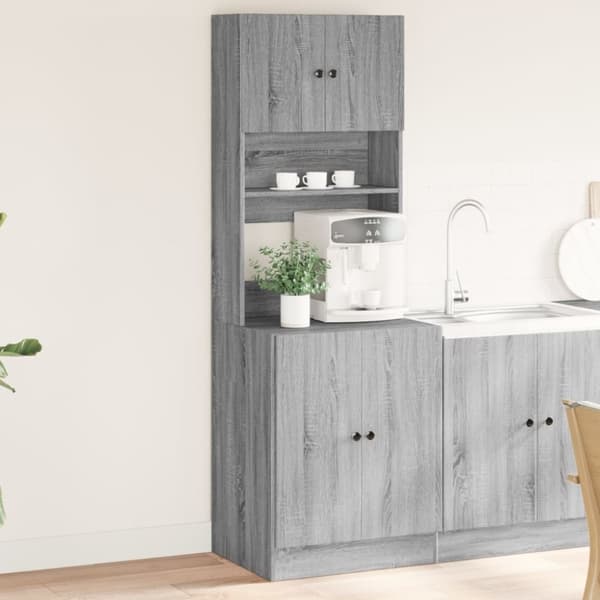 vidaXL Keittiön kaappi harmaa Sonoma 60x50x180 cm tekninen puu