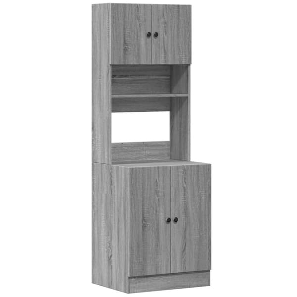 vidaXL Keittiön kaappi harmaa Sonoma 60x50x180 cm tekninen puu