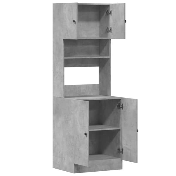 vidaXL Keittiökaappi betoninharmaa 60x50x180 cm tekninen puu