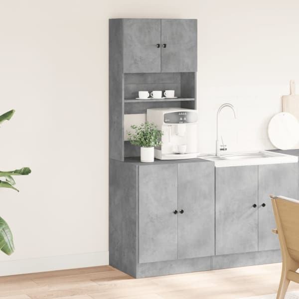 vidaXL Keittiökaappi betoninharmaa 60x50x180 cm tekninen puu