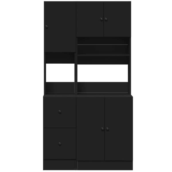 vidaXL køkkenskab 95x50x180 cm konstrueret træ sort