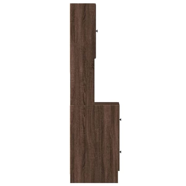 vidaXL Keittiön kaappi ruskea tammi 35x50x180 cm tekninen puu
