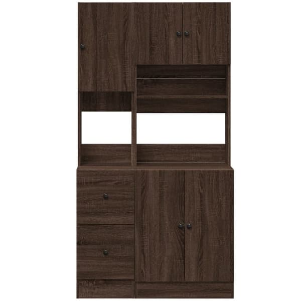 vidaXL Keittiön kaappi ruskea tammi 95x50x180 cm tekninen puu