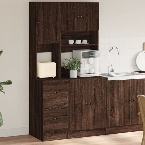 vidaXL Keittiön kaappi ruskea tammi 95x50x180 cm tekninen puu