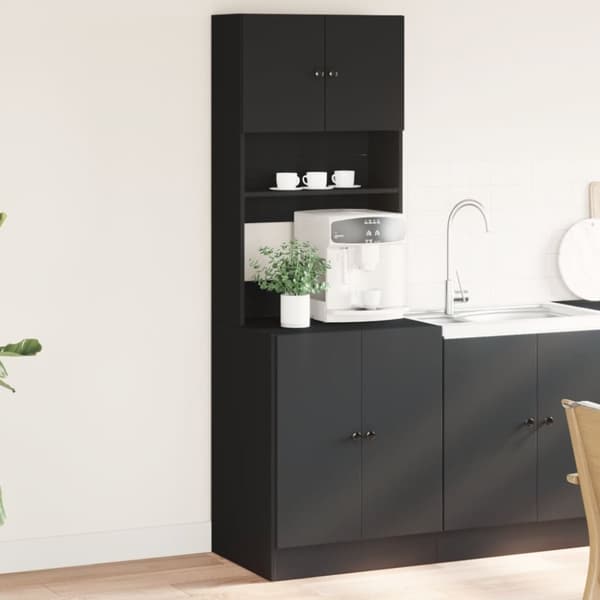 vidaXL Kjøkkenskap svart 60x50x180 cm konstruert tre