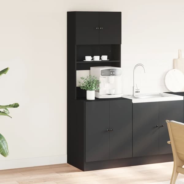 vidaXL Kjøkkenskap svart 60x50x180 cm konstruert tre