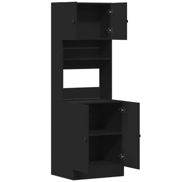 vidaXL Keittiökaappi musta 60x50x180 cm tekninen puu