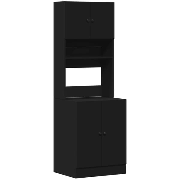 vidaXL Keittiökaappi musta 60x50x180 cm tekninen puu