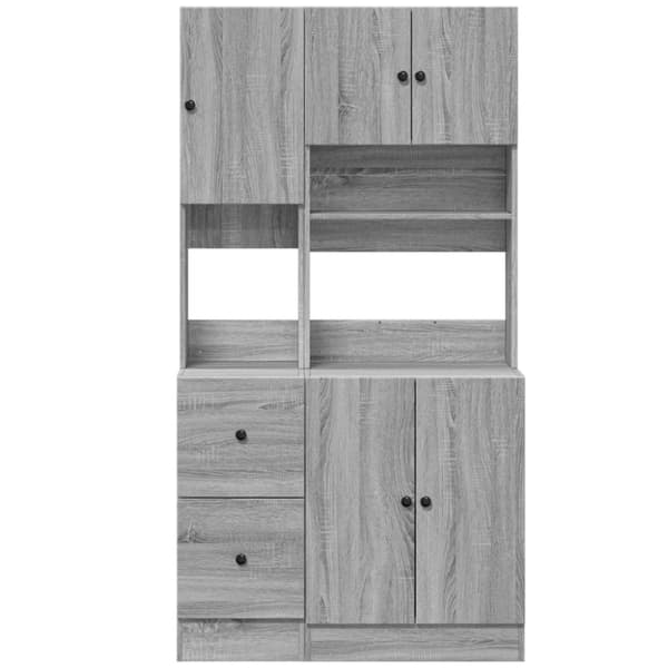 vidaXL køkkenskab 95x50x180 cm konstrueret træ grå sonoma-eg