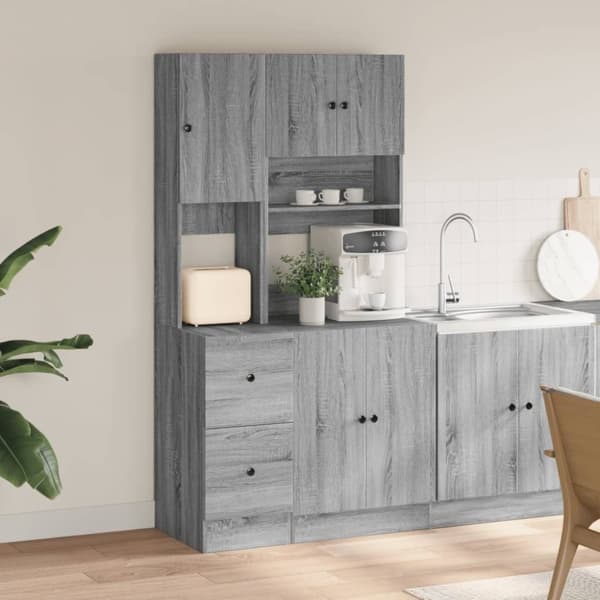 vidaXL køkkenskab 95x50x180 cm konstrueret træ grå sonoma-eg