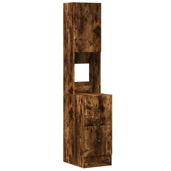 vidaXL Kjøkkenskap røkt eik 35x50x180 cm konstruert tre