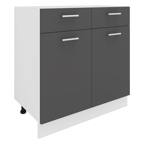 Esilo underskab køkken 80 cm 2 låger, 1 skuffe hvid, grå.