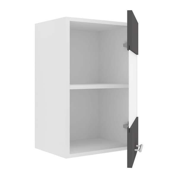 Esilo overskab køkken 40 cm 1 glaslåge hvid, grå.