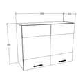 Miniatyrbillede 3 af 6: Esilo overskab køkken 80 cm 2 glaslåger hvid, grå.