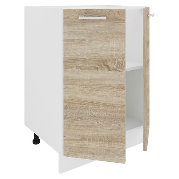 Esilo kjøkken underskap 60 cm 2 dører hvit, eik dekor.