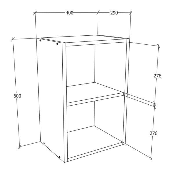 Esilo kjøkken overskap 40 cm 1 glassdør hvit.