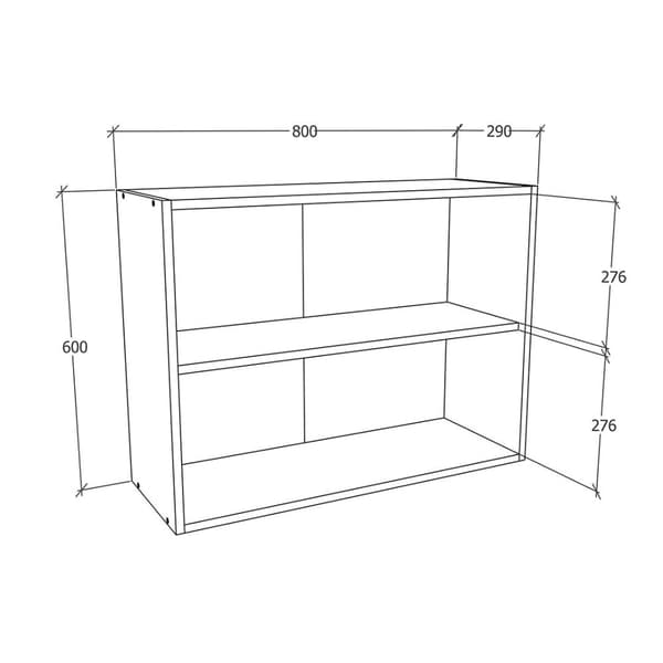 Esilo kjøkken overskap 80 cm 2 dører hvit, grå.