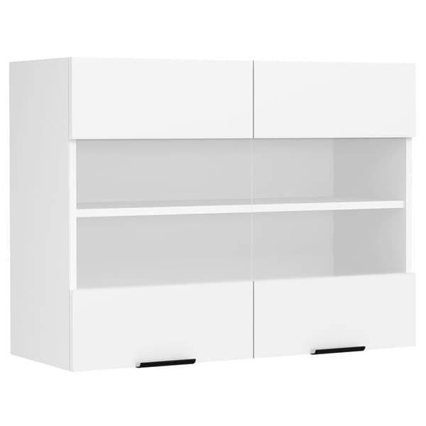 Fasola kjøkken overskap 80 cm 2 glassdører hvit.