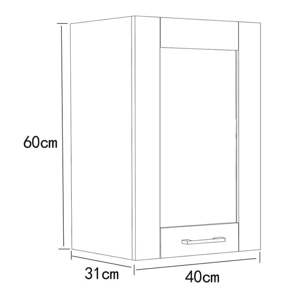 Colura kjøkken overskap 40 cm 1 dør hvit.