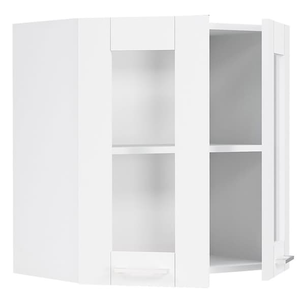 Colura kjøkken overskap 80 cm 2 glassdører hvit.