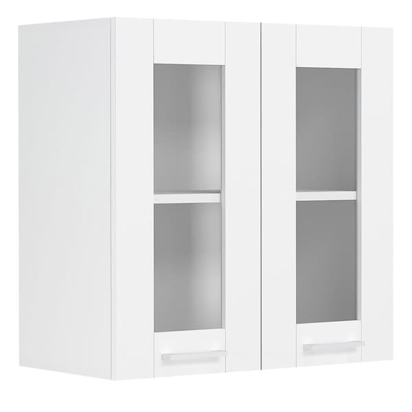 Colura kjøkken overskap 80 cm 2 glassdører hvit.