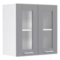 Miniatyrbilde 1 av 4: Colura kjøkken overskap 80 cm 2 glassdører antrasitt grå, hvit.