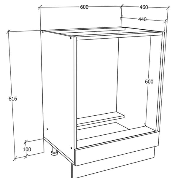 Fasola underskab køkken til komfur 60 cm  hvid.