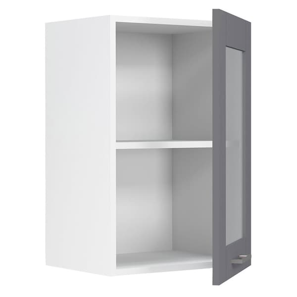 Colura overskab køkken 40 cm 1 glaslåge antracit grå, hvid.