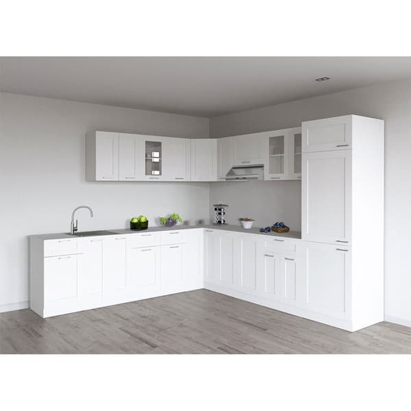 Colura overskab køkken 80 cm 2 glaslåger hvid.