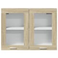Miniatyrbilde 6 av 11: vidaXL Hengende skap "Lyon" glass sonoma eik 80x31x60 cm sponplate