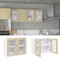 Miniatyrbilde 2 av 11: vidaXL Hengende skap "Lyon" glass sonoma eik 80x31x60 cm sponplate