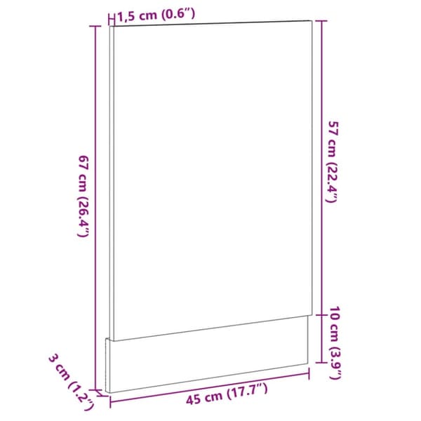 vidaXL Oppvaskmaskinspanel "Lyon" sonoma eik 45x3x67 cm sponplate