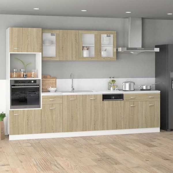vidaXL skuffeunderskab 80x46x81,5 cm spånplade sonoma-eg