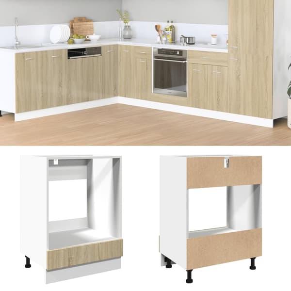 vidaXL Uunikaappi Sonoma-tammi 60x46x81,5 cm lastulevy