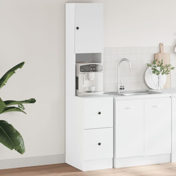 vidaXL køkkenskab 35x50x180 cm konstrueret træ hvid
